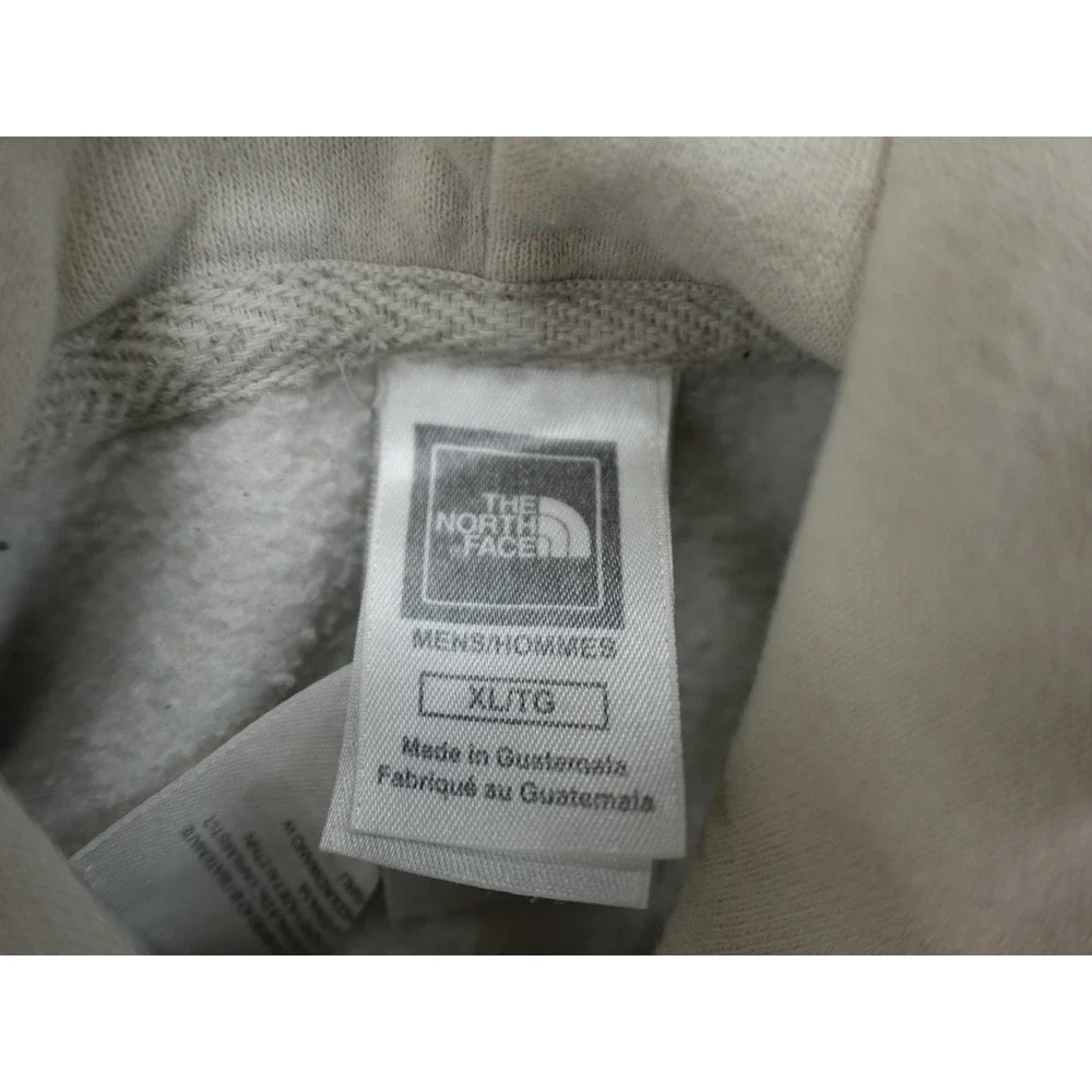 The North Face Hoodie Mens XL‎ Cream Half Dome Logo Pullover Fleece